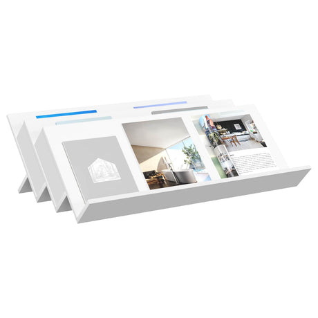Vidaxl tijdschrift rek met plank wit 90 x 53 x 28,5 cm bewerkt hout
