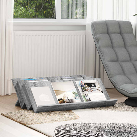 Vidaxl tijdschrift rek grijs sonoma 90 x 53 x 28,5 cm bewerkt hout