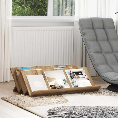 Vidaxl tijdschrift rek artisan eiken 90 x 53 x 28,5 cm bewerkt hout