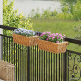 Vidaxl hangende bloempot mand gendt 2 st natuurlijk bruin kubu rattan