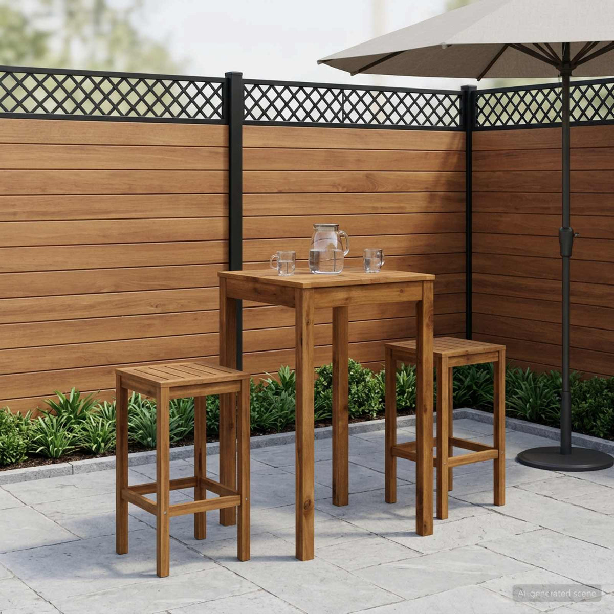 Vidaxl tuinbar tafel naturel 60 x 60,5 x 105 cm massief acaciahout