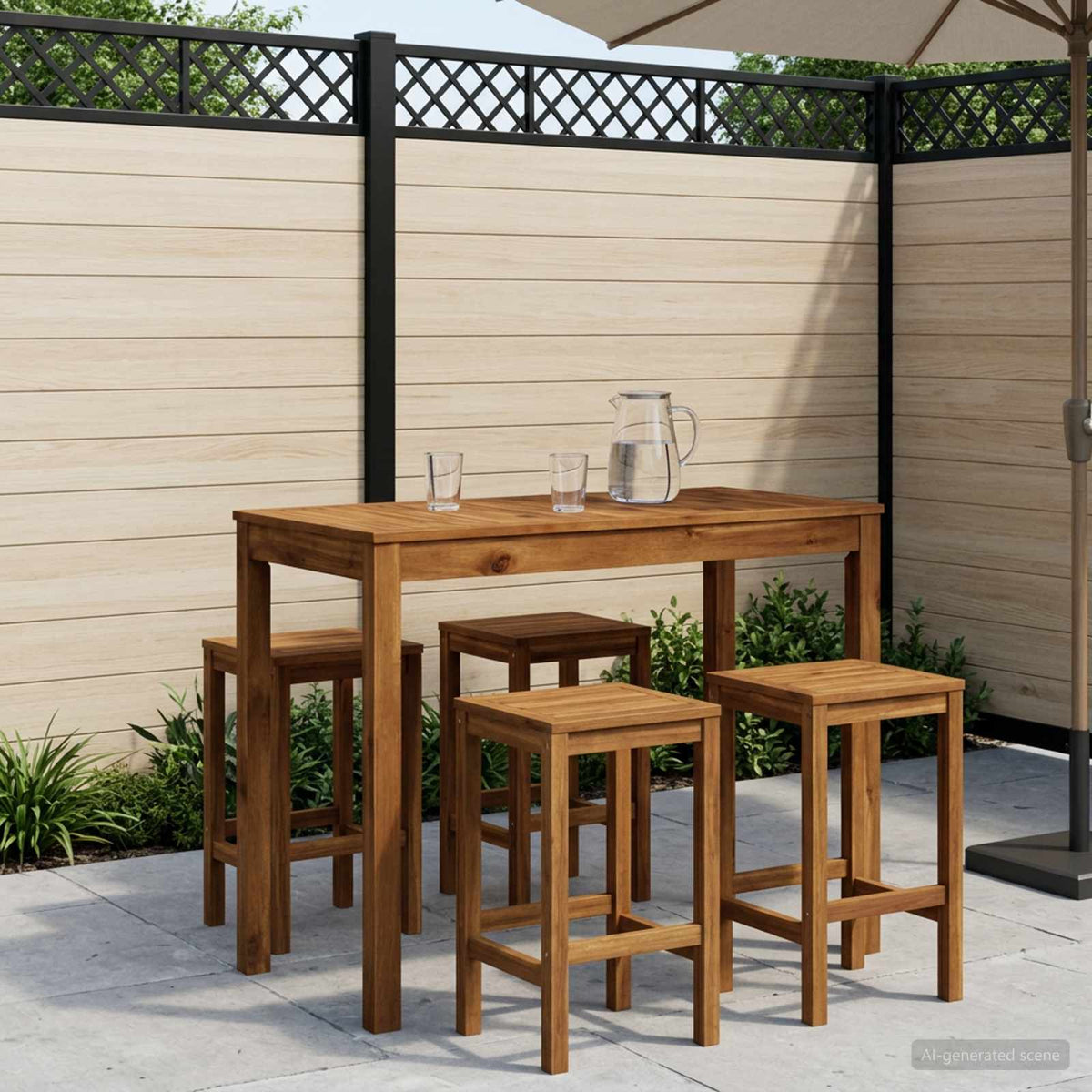 Vidaxl tuinbar tafel naturel 108,5 x 55 x 105 cm massief acaciahout