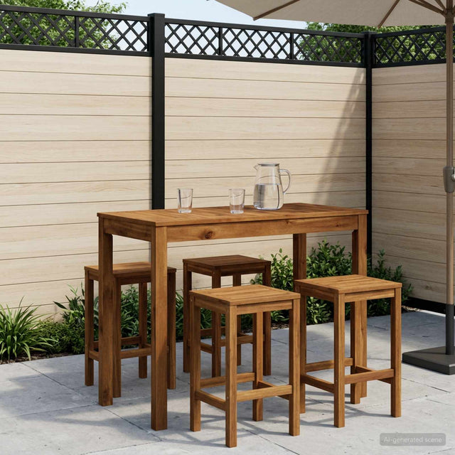 Vidaxl tuinbar tafel naturel 108,5 x 55 x 105 cm massief acaciahout