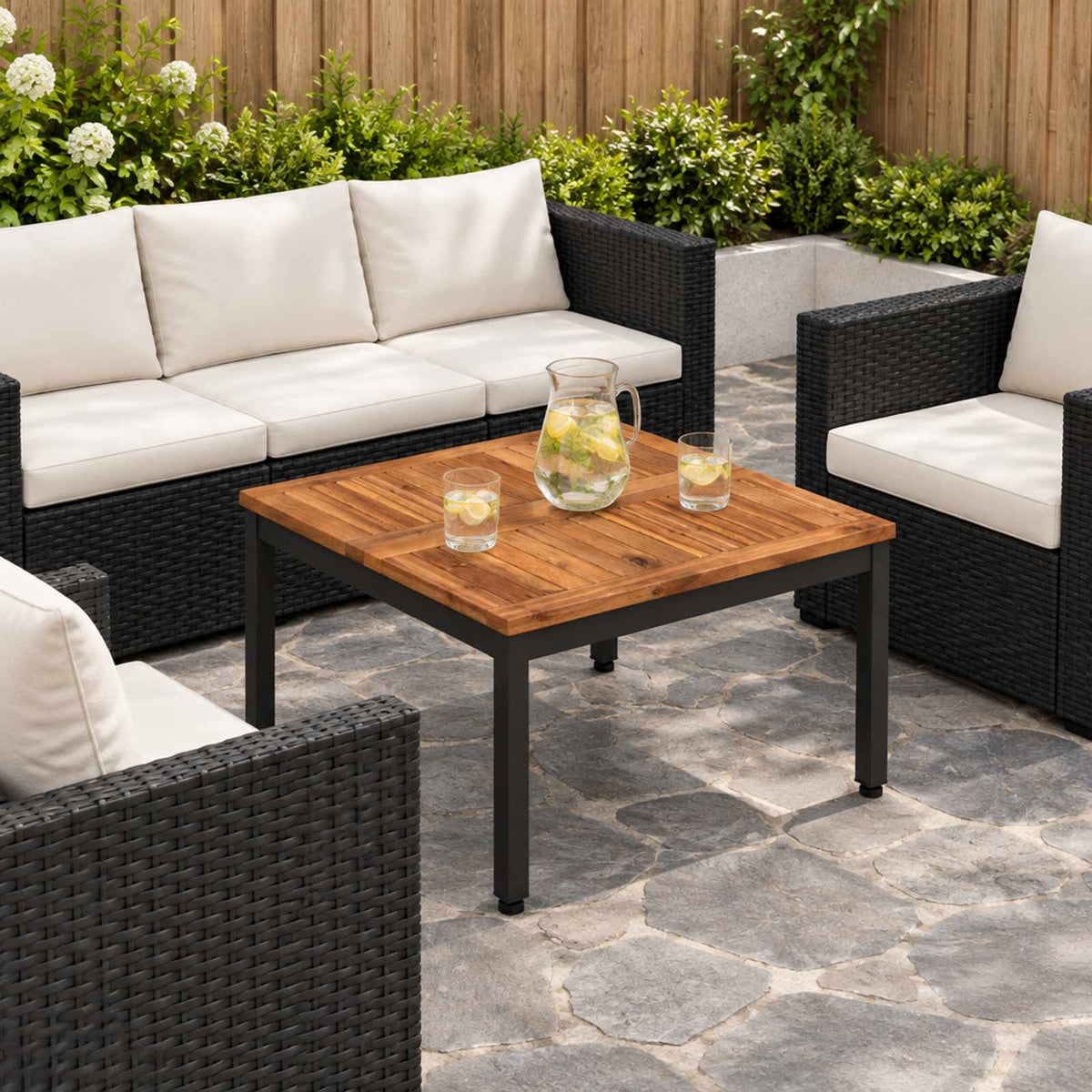 Vidaxl salontafel naturel en zwart 60 x 60,5 x 36 cm