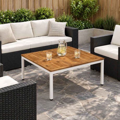 Vidaxl salontafel natuurlijk en wit 98 x 100,5 x 45 cm