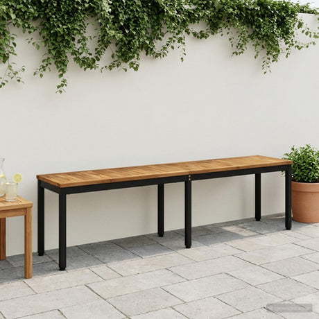 Vidaxl tuinbank 161 x 35 x 45 cm massief acaciahout naturel en zwart