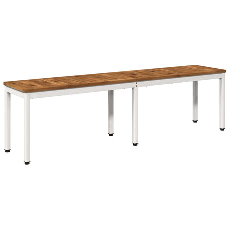 Vidaxl tuinbank 161 x 35 x 45 cm massief acaciahout natuurlijk en wit