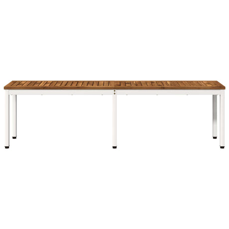 Vidaxl tuinbank 161 x 35 x 45 cm massief acaciahout natuurlijk en wit