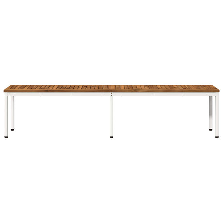 Vidaxl tuinbank 201 x 35 x 45 cm massief acaciahout natuurlijk en wit