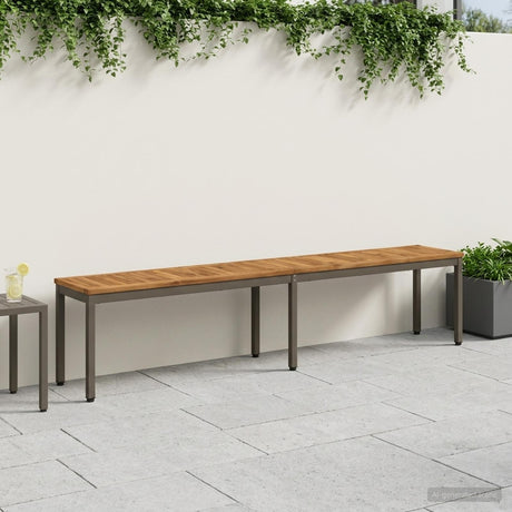 Vidaxl tuinbank 201 x 35 x 45 cm massief acaciahout rechthoekig