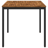 Vidaxl tuindiner tafel naturel en zwart 80 x 80,5 x 75 cm