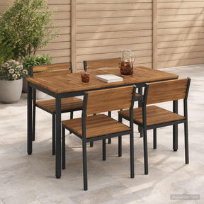 Vidaxl tuindiner tafel naturel en zwart 108,5 x 55 x 75 cm