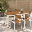 Vidaxl tuindiner tafel natuurlijk en wit 180 x 88,5 x 75 cm