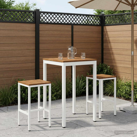 Vidaxl tuinbar tafel naarden natuurlijk en wit 60 x 60,5 x 105 cm