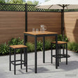 Vidaxl tuinbar tafel naarden naturel en zwart 70 x 68,5 x 105 cm