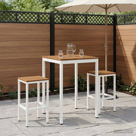 Vidaxl tuinbar tafel naarden natuurlijk en wit 70 x 68,5 x 105 cm