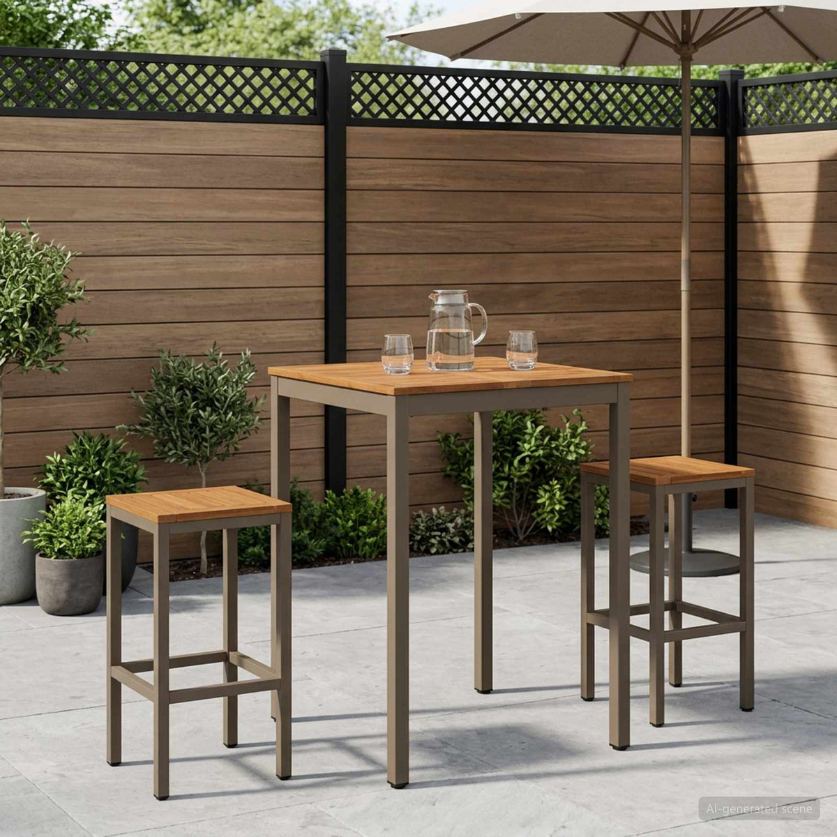 Vidaxl tuinbar tafel naarden natuurlijk en koffie 70 x 68,5 x 105 cm