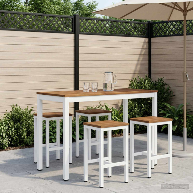 Vidaxl tuinbar tafel naarden natuurlijk en wit 108,5 x 55 x 105 cm