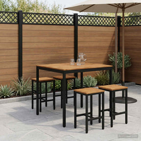 Vidaxl tuinbar tafel naarden naturel en zwart 110 x 108,5 x 105 cm