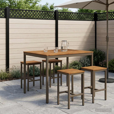 Vidaxl tuinbar tafel naarden natuurlijk en koffie 110 x 108,5 x 105 cm