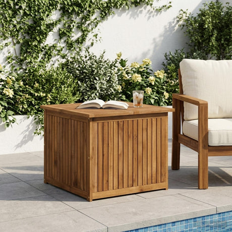 Vidaxl tuinopslagdoos massief acaciahout 70,5 x 68,5 x 53,5 cm naturel