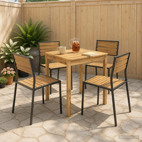 Vidaxl tuindiner tafel witgewassen 60 x 60,5 x 75 cm