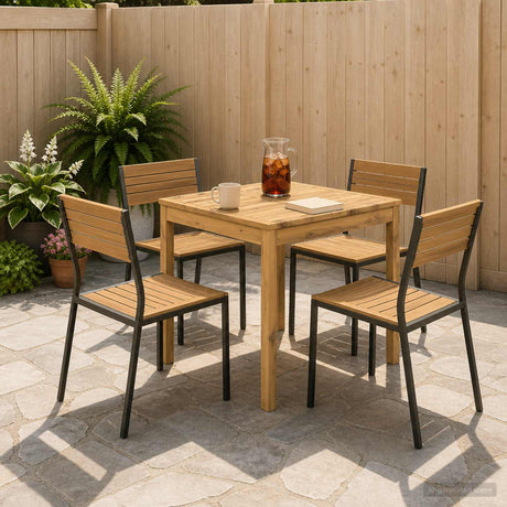 Vidaxl tuindiner tafel witgewassen 70 x 68,5 x 75 cm