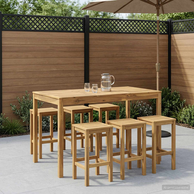 Vidaxl tuinbar tafel wit 147 x 88,5 x 105 cm massief acaciahout