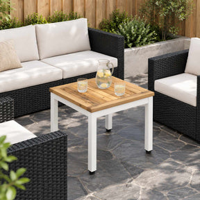 Vidaxl salontafel wit 40 x 40,5 x 36 cm massief acaciahout