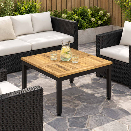 Vidaxl salontafel wit en zwart 60 x 60,5 x 36 cm massief acaciahout