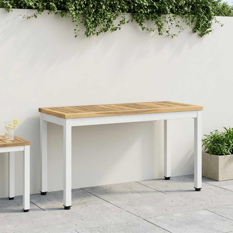 Vidaxl tuinbank 80,5 x 35 x 45 cm massief acaciahout wit rechthoekig