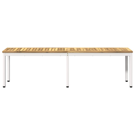 Vidaxl tuinbank 161 x 35 x 45 cm massief acaciahout wit rechthoekig