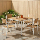 Vidaxl tuindiner tafel wit 110 x 108,5 x 75 cm massief acaciahout