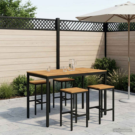Vidaxl tuinbar tafel naarden wit en zwart 147 x 88,5 x 105 cm