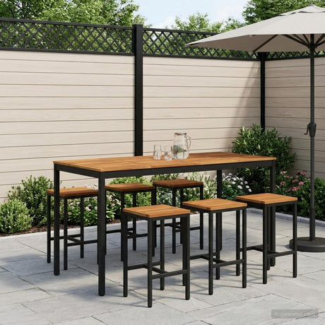 Vidaxl tuinbar tafel naarden wit en zwart 180 x 88,5 x 105 cm