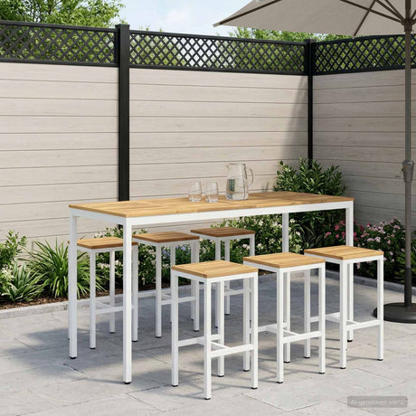 Vidaxl tuinbar tafel naarden wit 196 x 80,5 x 105 cm