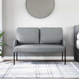 Vidaxl banken met kussen 110cm lichtgrijs multiplex