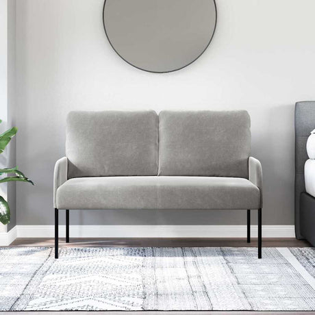 Vidaxl banken met kussen 110cm lichtgrijs multiplex