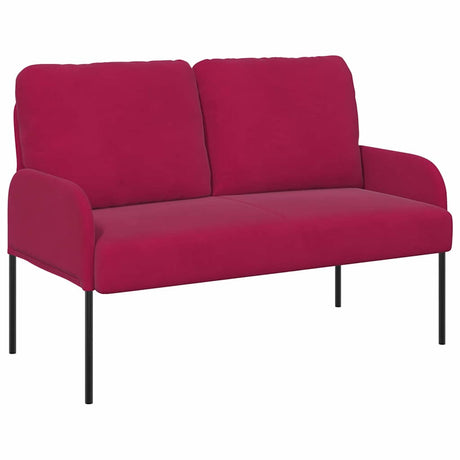 Vidaxl banken met kussen 110cm wijnrood multiplex