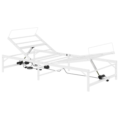 Vidaxl elektrisch verstelbaar bedframe wit 100 x 200 cm staal