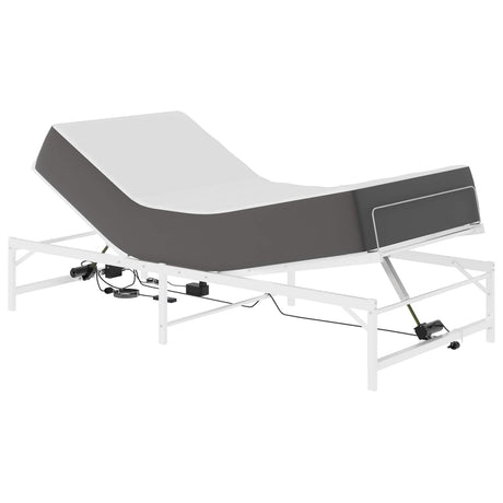 Vidaxl elektrisch verstelbaar bedframe wit 100 x 200 cm staal