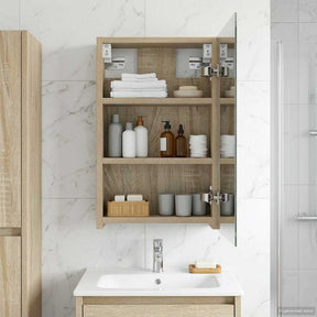 Vidaxl badkamer spiegelkast sonoma eiken 30 x 10,5 x 50 cm