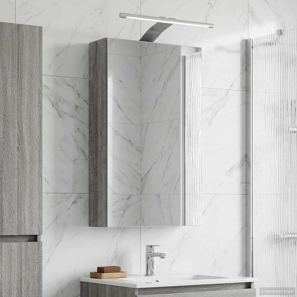 Vidaxl badkamer spiegelkast grijs sonoma 30 x 10,5 x 50 cm