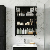 Vidaxl badkamer spiegelkast zwart eiken 40 x 10,5 x 60,5 cm