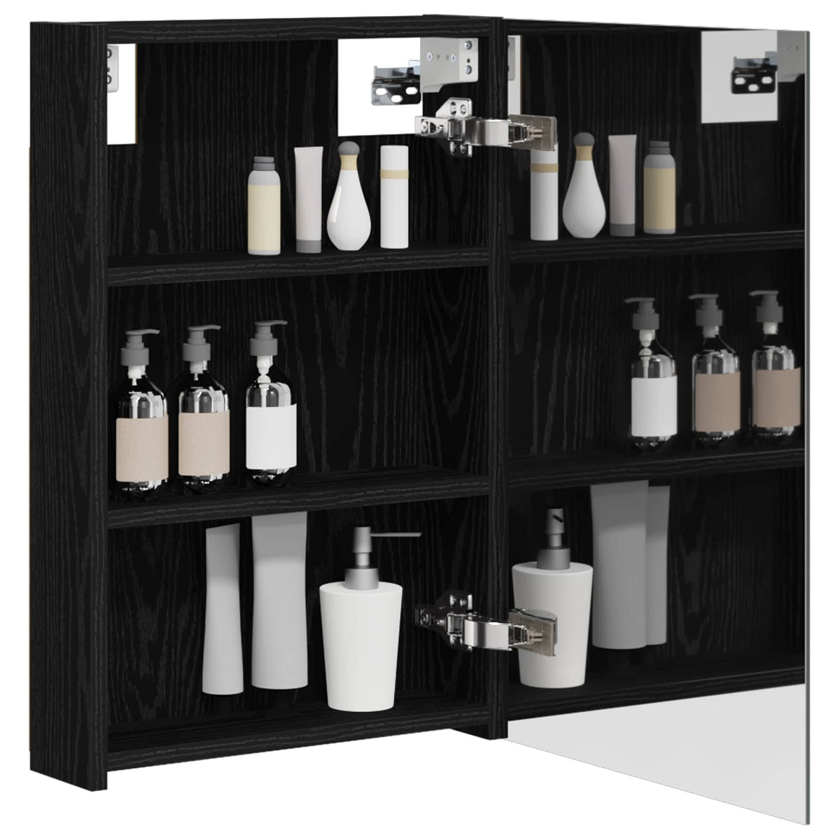 Vidaxl badkamer spiegelkast zwart eiken 40 x 10,5 x 60,5 cm