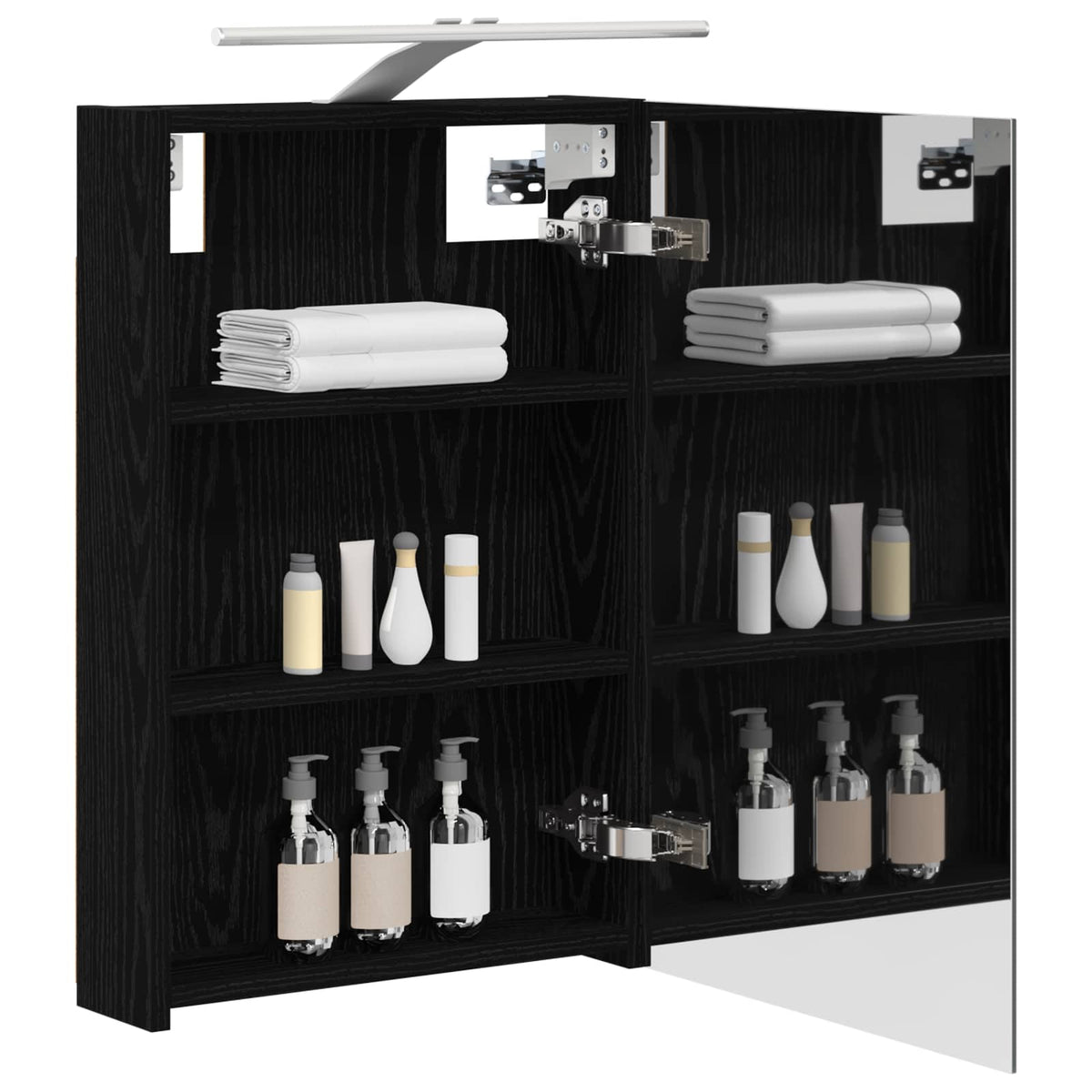 Vidaxl badkamer spiegelkast zwart eiken 40 x 10,5 x 60,5 cm