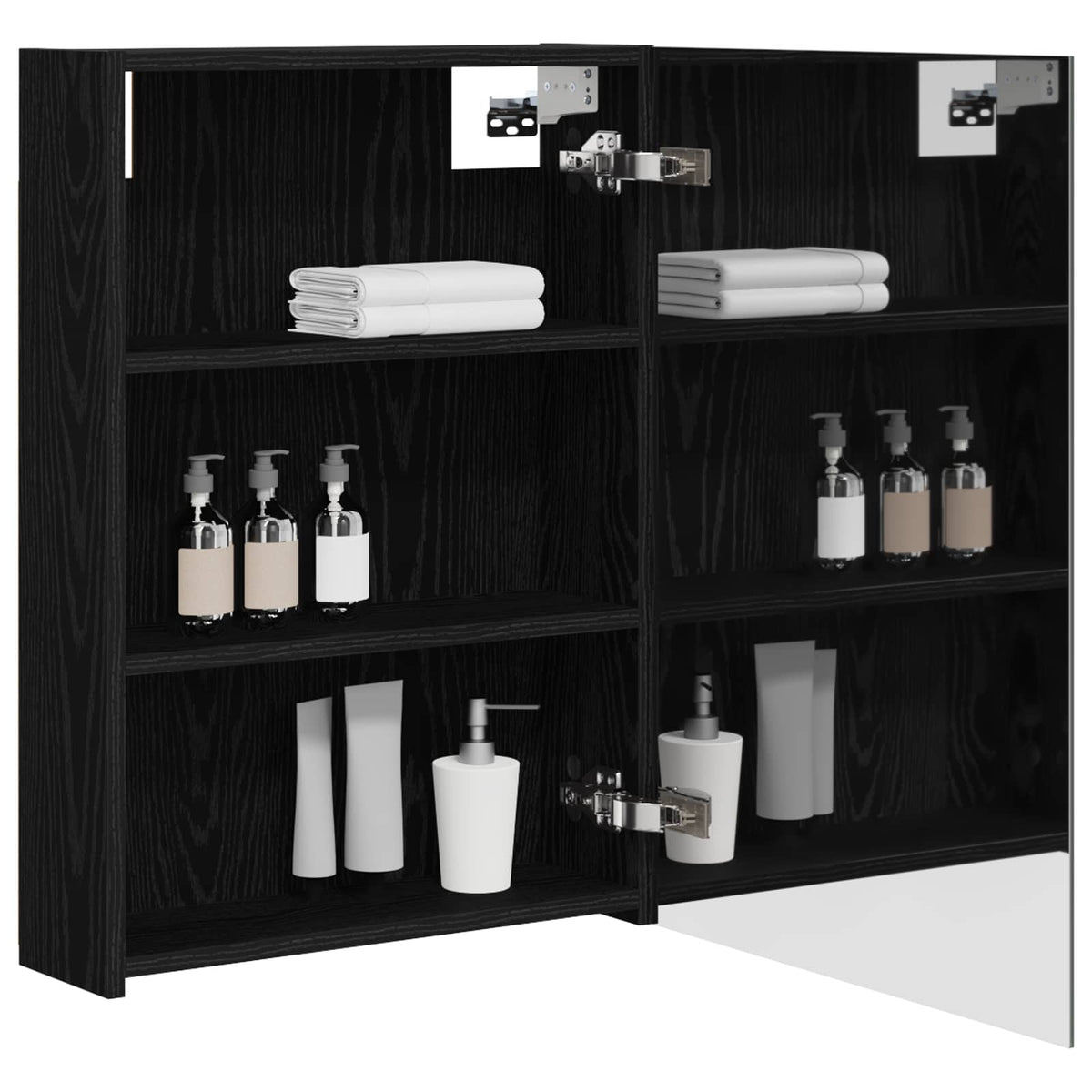 Vidaxl badkamer spiegelkast zwart eiken 50 x 14,5 x 70 cm bewerkt hout