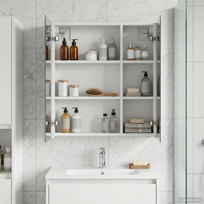 Vidaxl badkamer spiegelkast wit 60 x 14,5 x 70 cm bewerkt hout