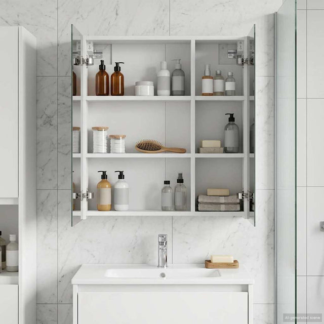 Vidaxl badkamer spiegelkast wit 60 x 14,5 x 70 cm bewerkt hout