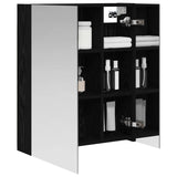Vidaxl badkamer spiegelkast zwart eiken 60 x 14,5 x 70 cm bewerkt hout